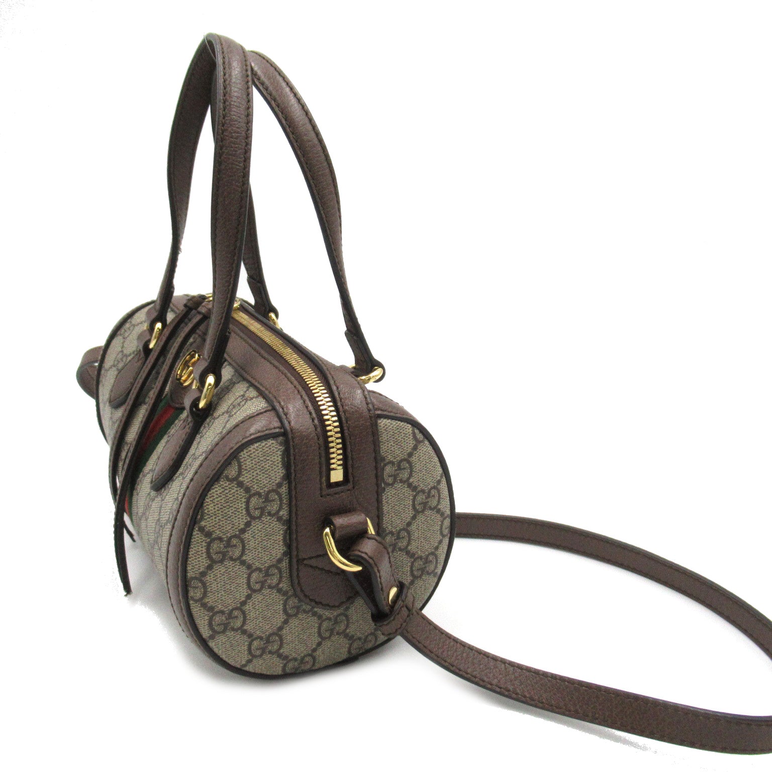 Gucci Ophidia Small Boston Bag 2w Shoulder Bag PVC Coated Canvas  Brown 602577