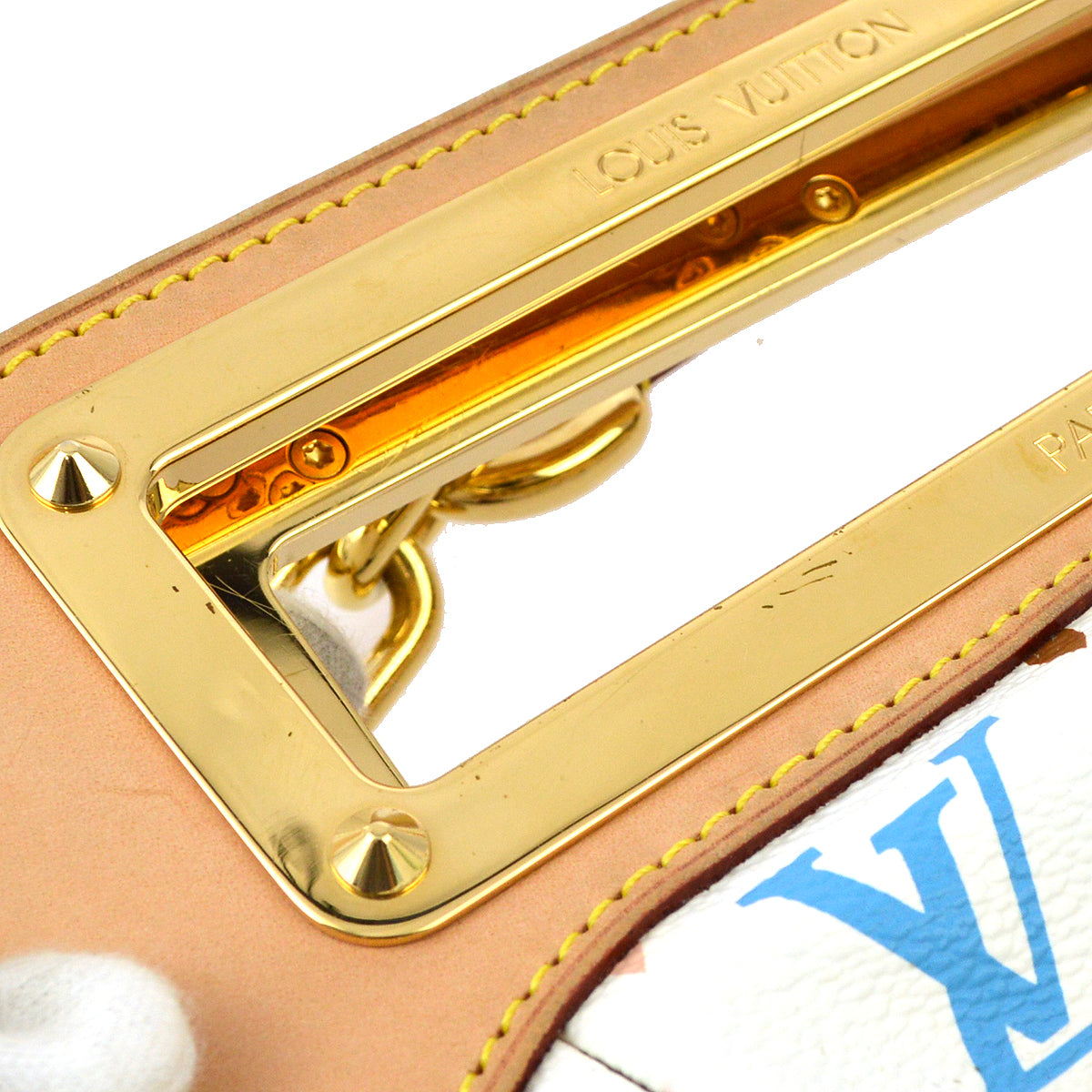 Louis Vuitton 2009 白色交織字母多色 Judy PM 手提包 M40257