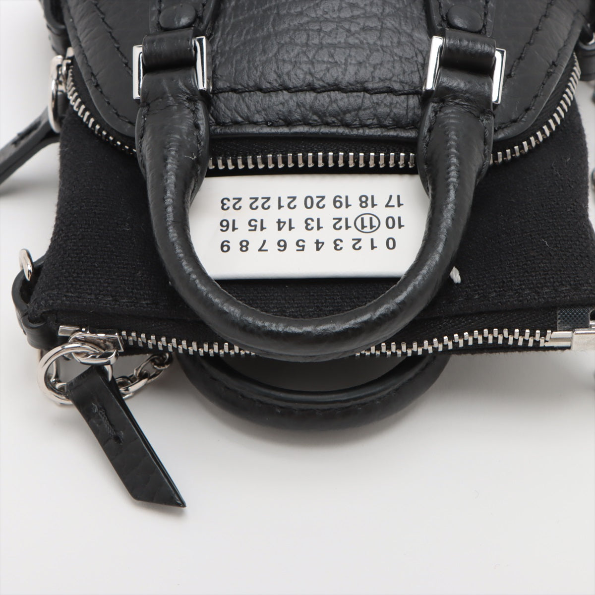 Meson Margiela 5AC Ba Canvas  Leather Shoulder Bag Black