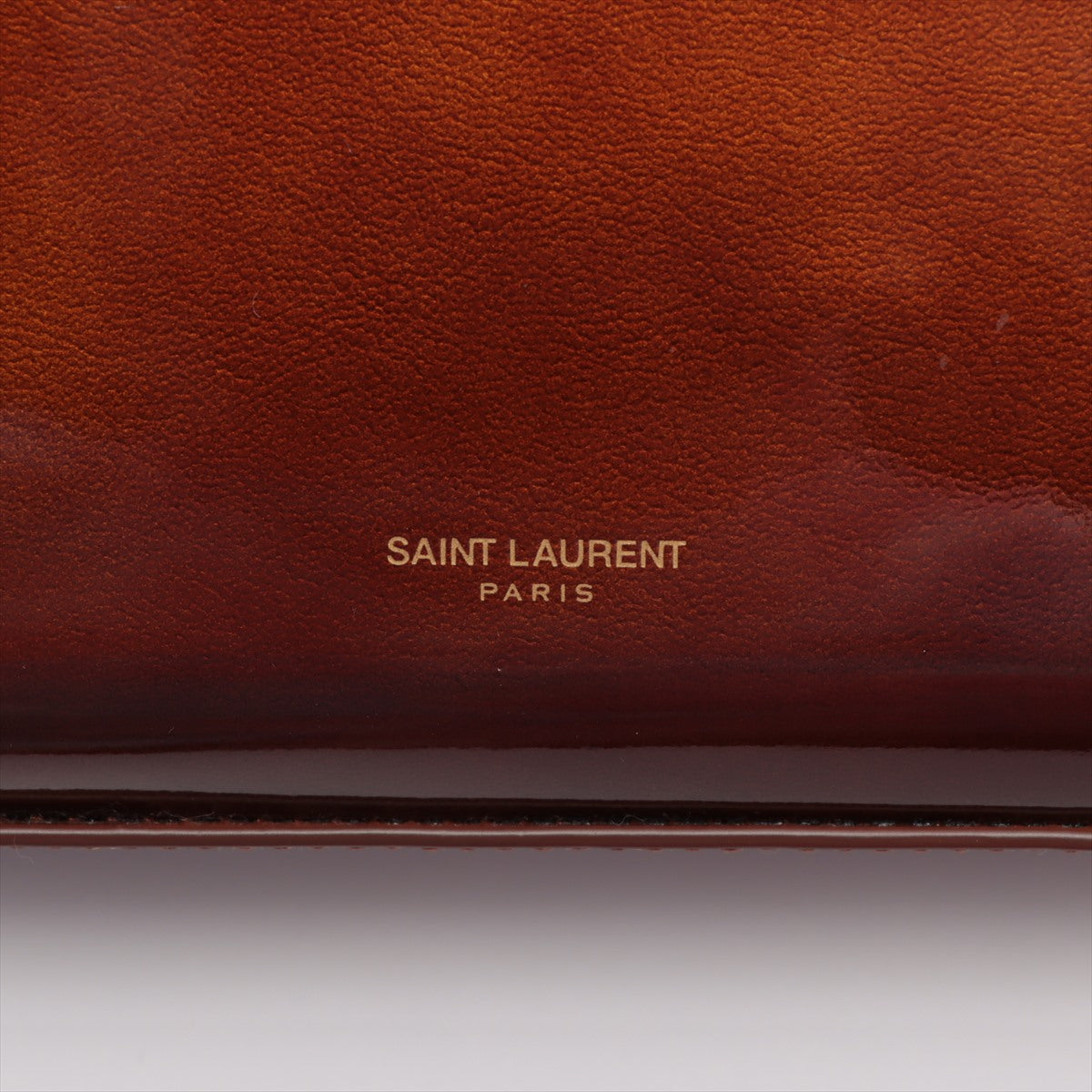 Saint Laurent  Patent Leather Shoulder Bag Brown 762288