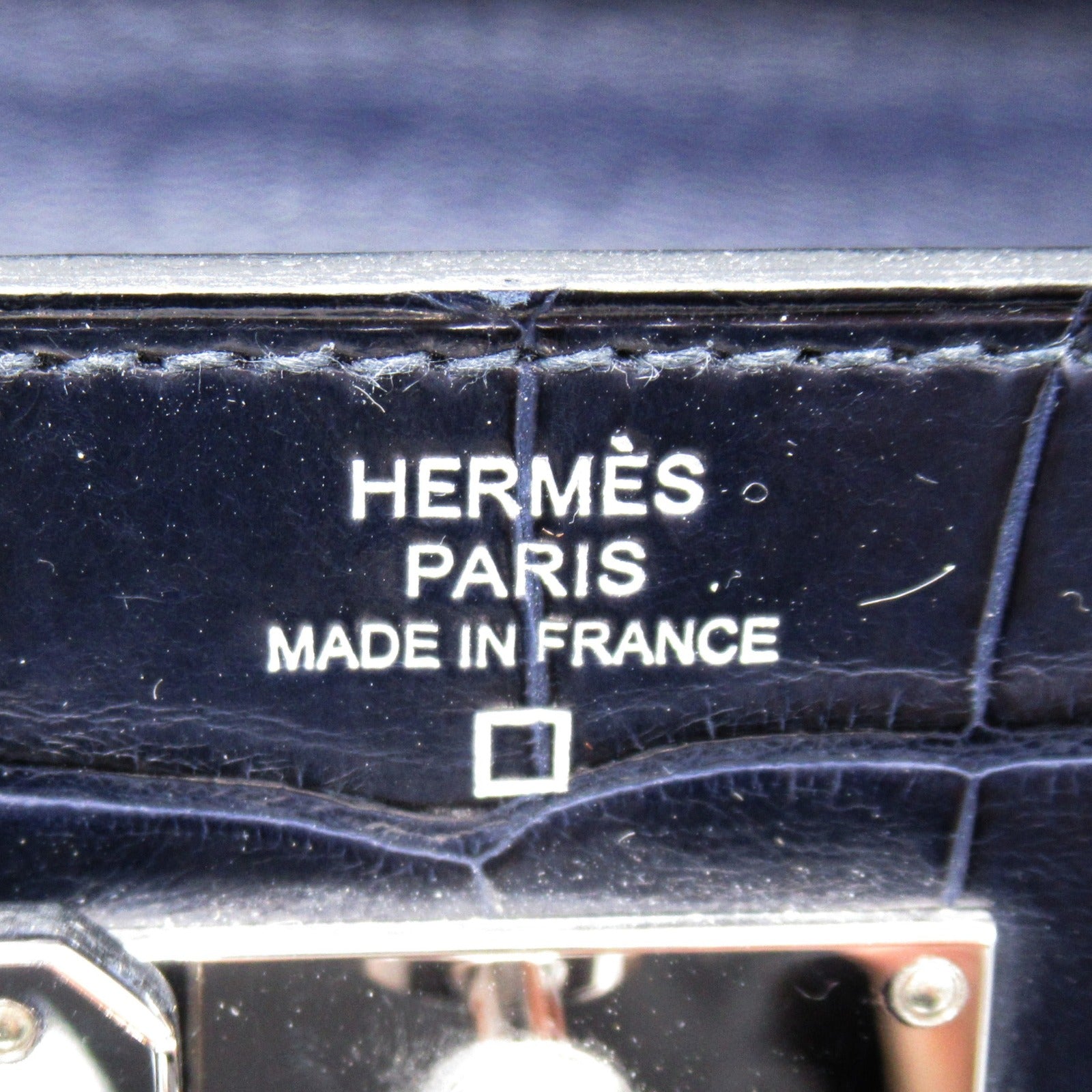 Hermes Hermes Keritugo Blue Indigo Shoulder Bag Shoulder Bag Leather Alligator Mat  Blue