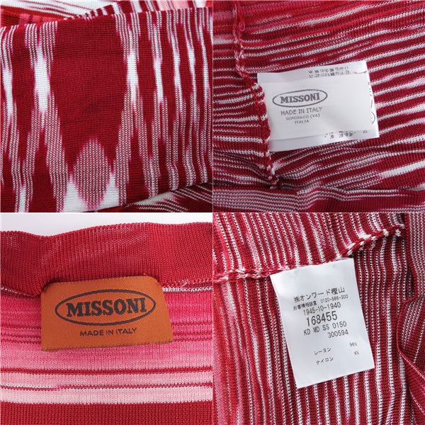 Missoni Nitted Cardigan Long Sleev Tops  42 (L Equivalent) Red