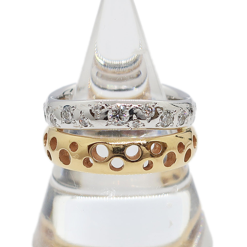 Pomerate Milan Ring 750YG WG Diamond Ring 