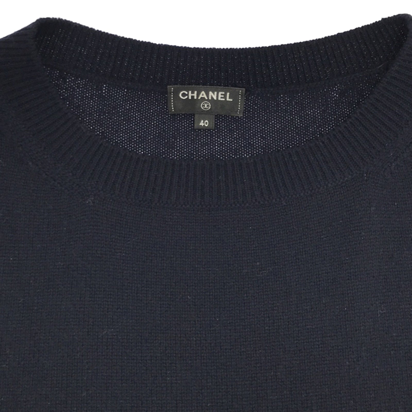 Chanel s One Earrings Clothing Tops Cashmere  Navy P55370K07271