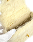 Chanel * 1994 Classic Flap Handbag Mini White Fur