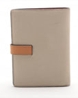Loewe Medium Vertical Wallet Leather Compact Wallet Beige