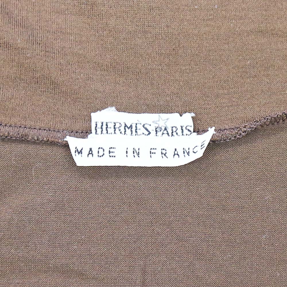 Hermes Tops  Sleeve Hyneck Silk Size 42 Brown French Apparel  Clothes Women&#39;s