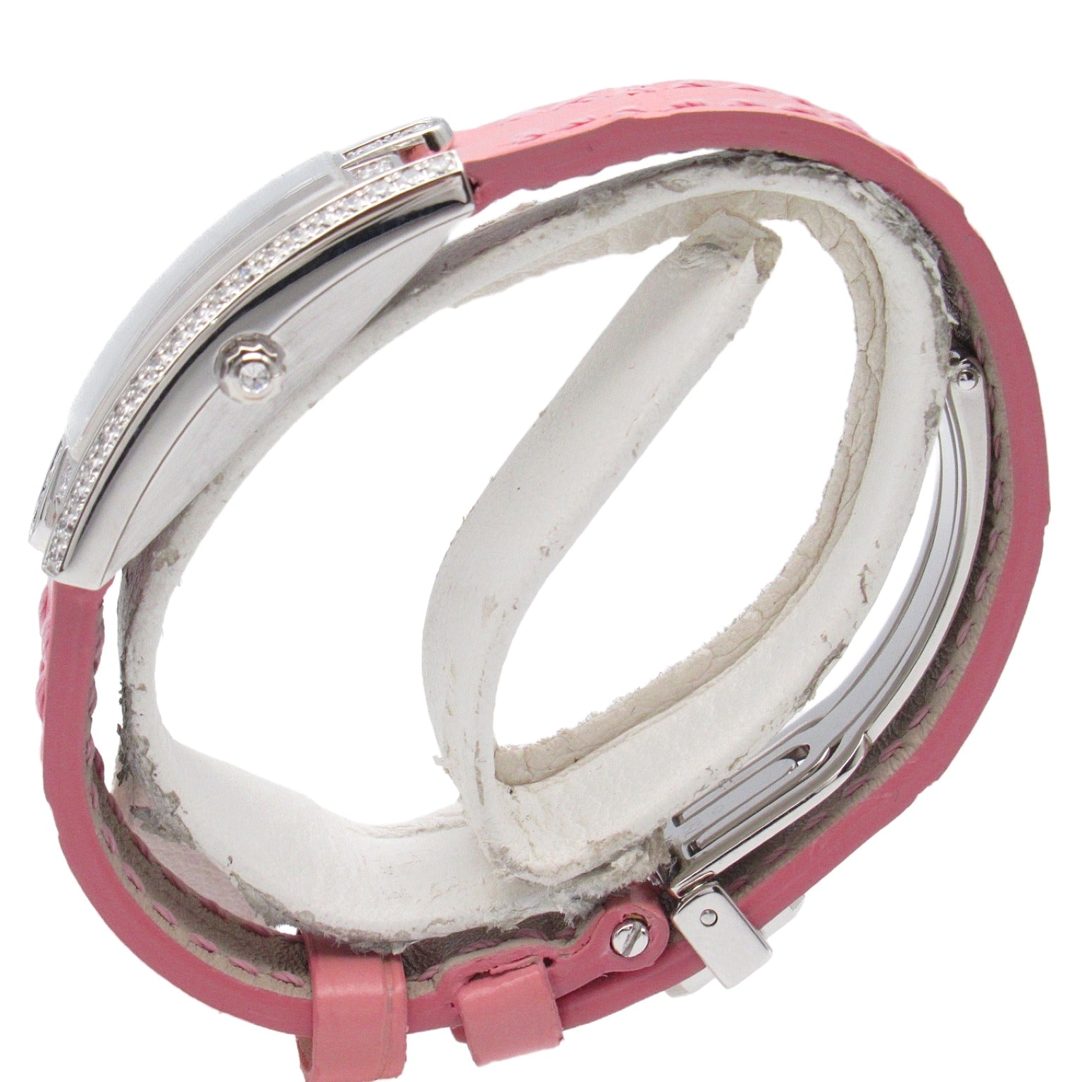 Harry Winston Harry Winston Avenue C Mini Diamond   Watch K18WG (White G) Leather Belt  Silver  AVCQHM16WW014