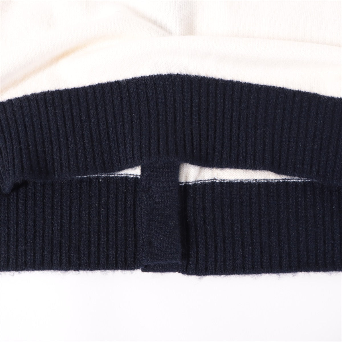 Chanel Cashmere Cardigan 3  Ivory X Navy Clover Button
