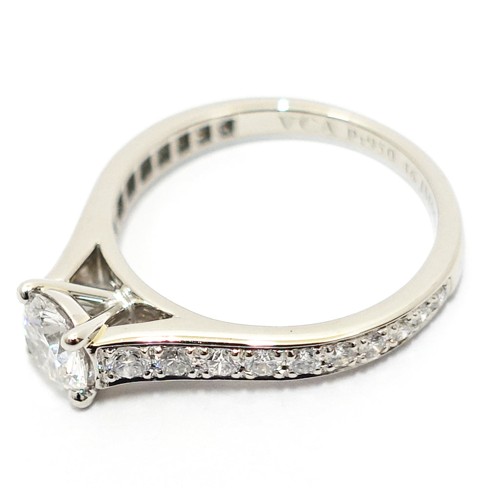Van Cleef &amp; Arpels Pt950 Romance Diamond 0.43ct Ring Eng Jewelry