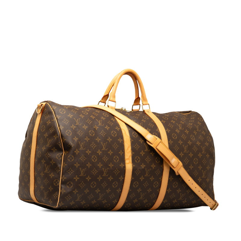 Louis Vuitton Monogram Keepall Bandouliere 60 Boston Bag Shower Bag 2WAY M41412 Brown PVC Leather  Louis Vuitton