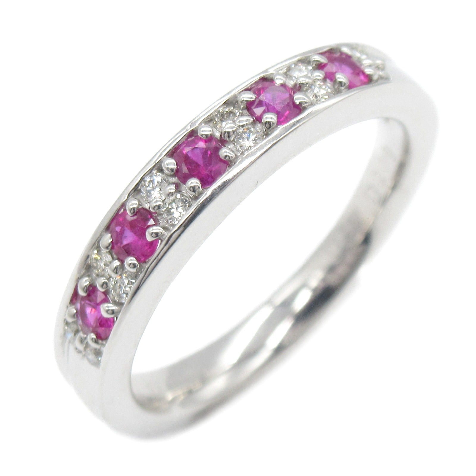 Jewelry Jewelry Ru Diamond Ring Ring Ring Jewelry K18WG (White G) Diamond Ruby  Red / Clear Ruby 4.3g
