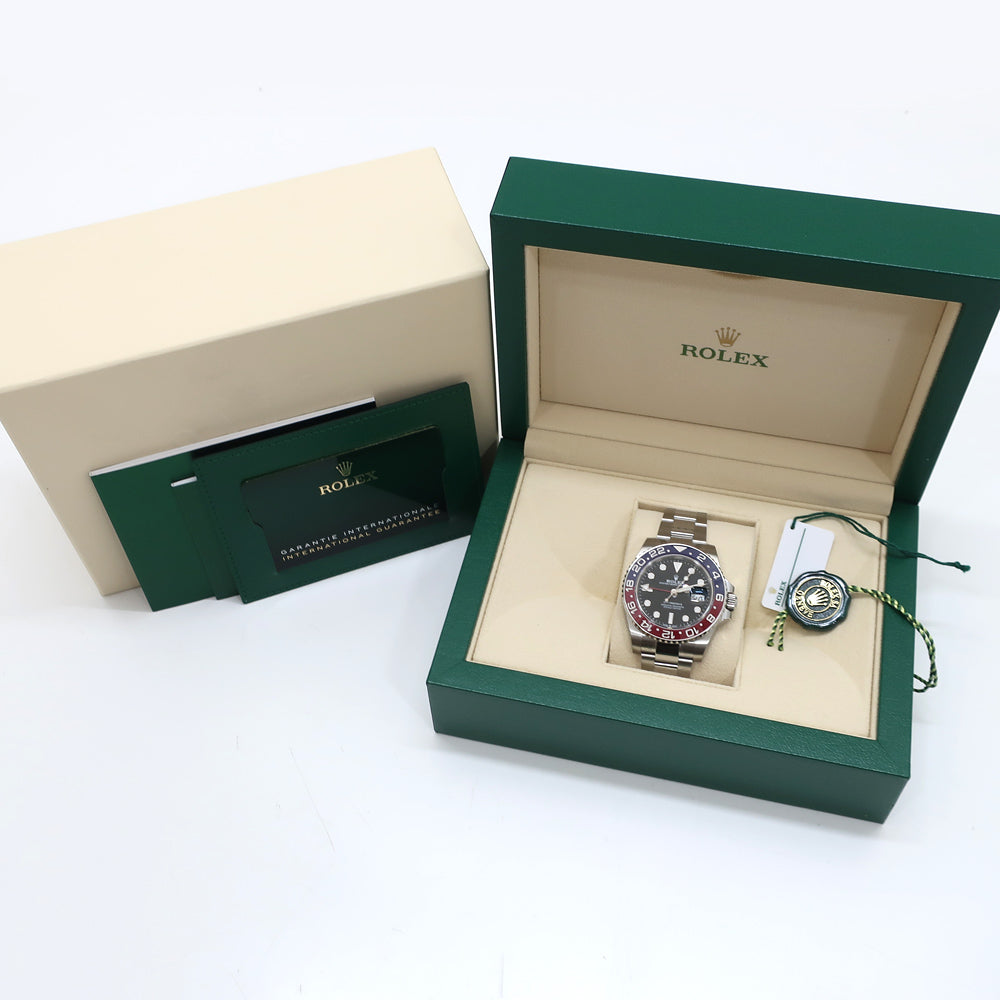 Rolex GMT Muster 2 126710 BLRO Safety Seal Austerbrück SS 24 Year Warranty Automatic Volume  Watch