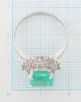 Emerald Diamond Ring Pt900 5.9g 2535 047