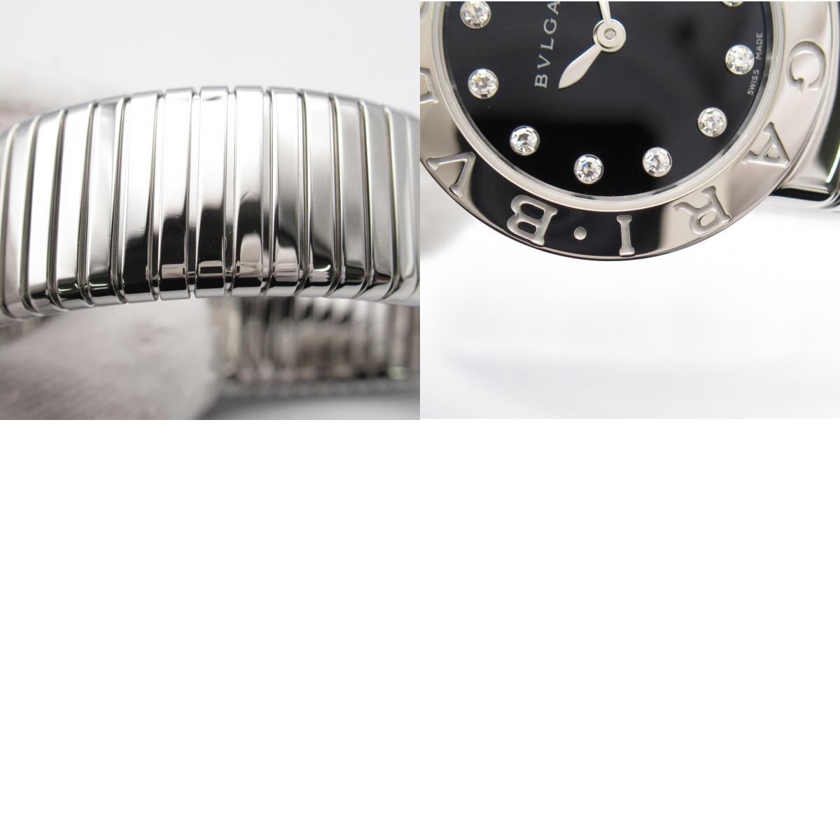 Bulgari BVLGARI n Tubegas 12P Diamond  Watch Stainless Steel  Black BBL26 2TS