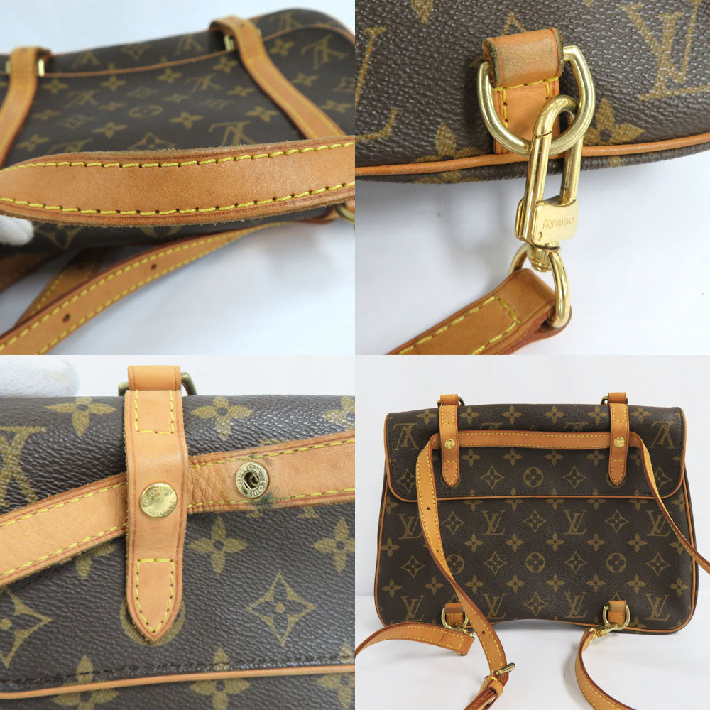 Louis Vuitton Marel Saccad M51158 Monogram Handbag Shoulder Bag Lock Brown Leather Monogram Canvas