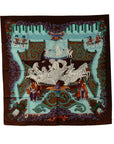 Hermes Carré 90 Le Paradis du Roy King's Paradise SCalf Brown Multicolor Silk  Hermes