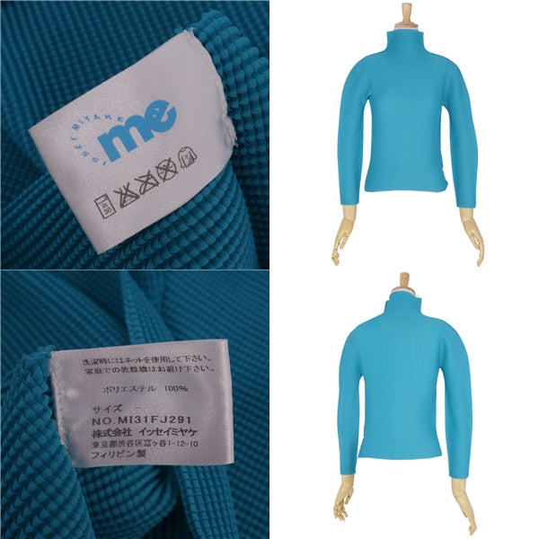 SeymiYake me ISSEY MIYAKE  Bleach Hainecks  Long Sleeve   Free Turquoise Blue  E-