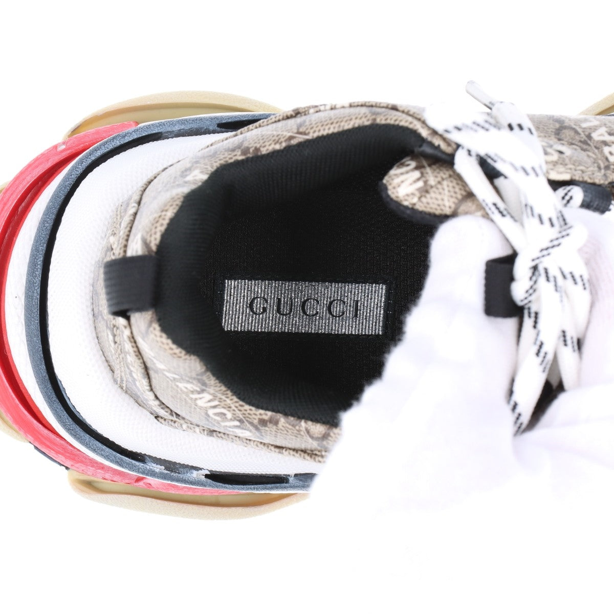 Gucci x Balenciaga Triple S PVC x Leather Sneaker 23cm  Multicolor 677192 The Hacker Project Box Saving Bag