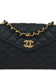 Chanel Black Satin Rhinestone Chain Shoulder Bag