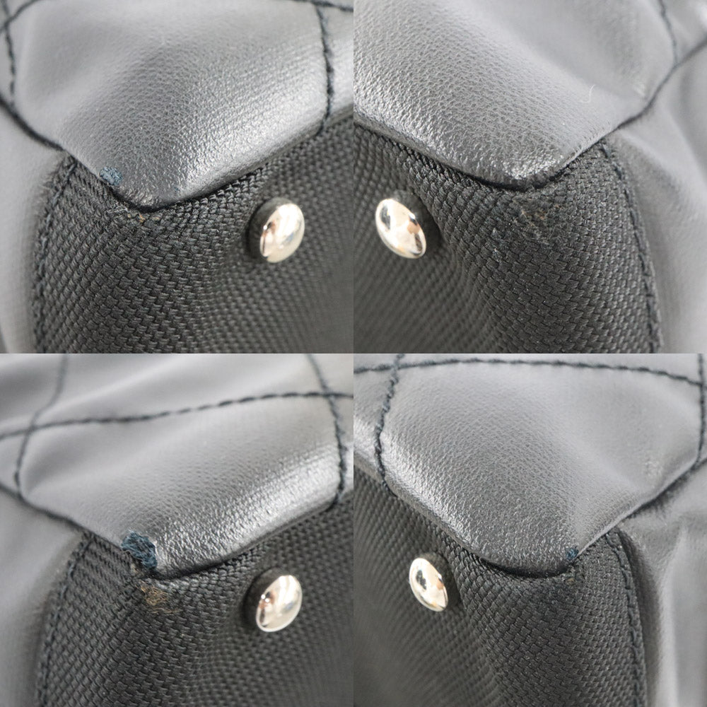 CHANEL CHANEL PARIBIARITZ TOTO PM A34208 Black Silver G  Leather 14th Handbag Black  Bag