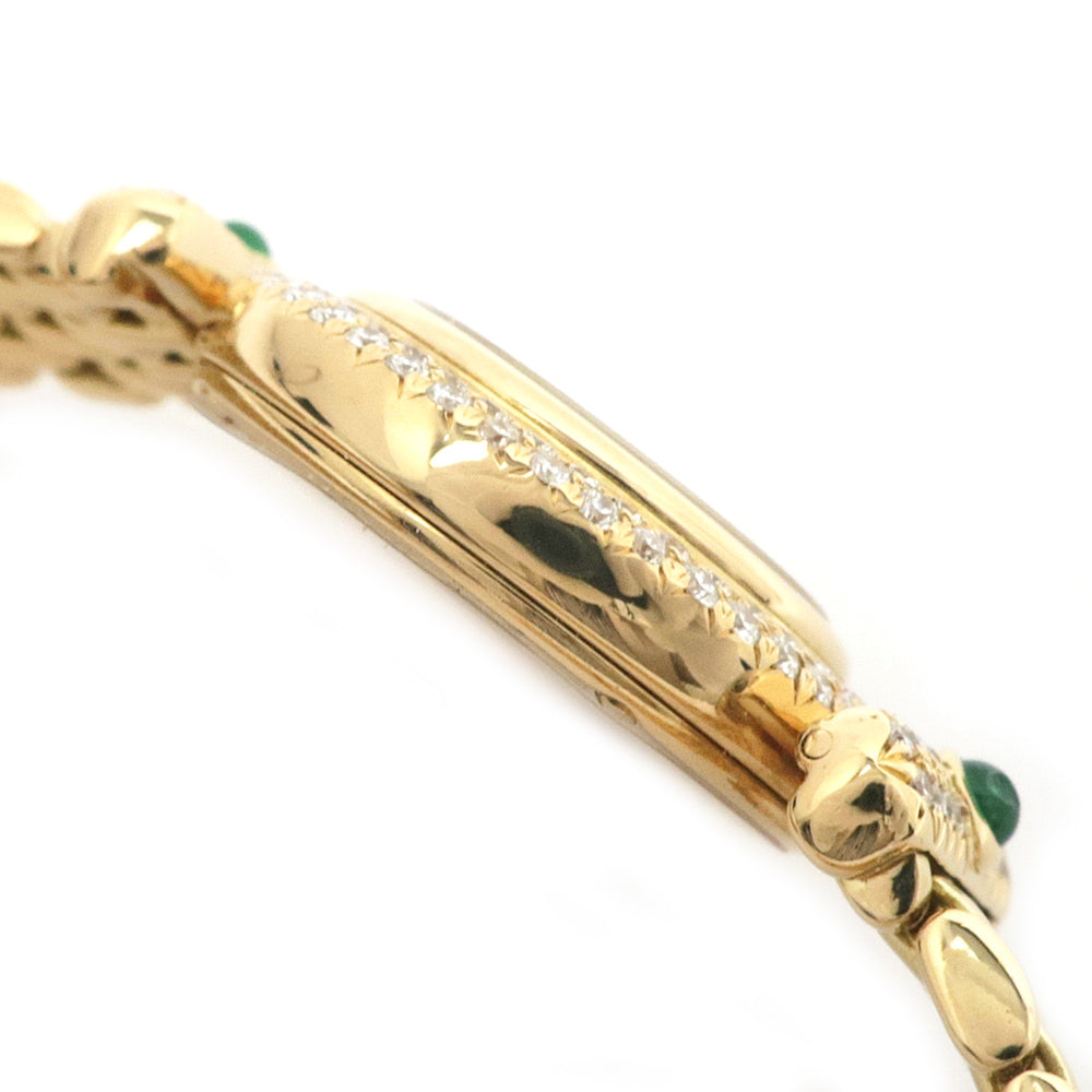 TABBAH Tabar Beret Diamond Beezel Emerald Diamond 750YG G Innocence Yellow Gold Quartz  Woman Watch Finished Battery Red