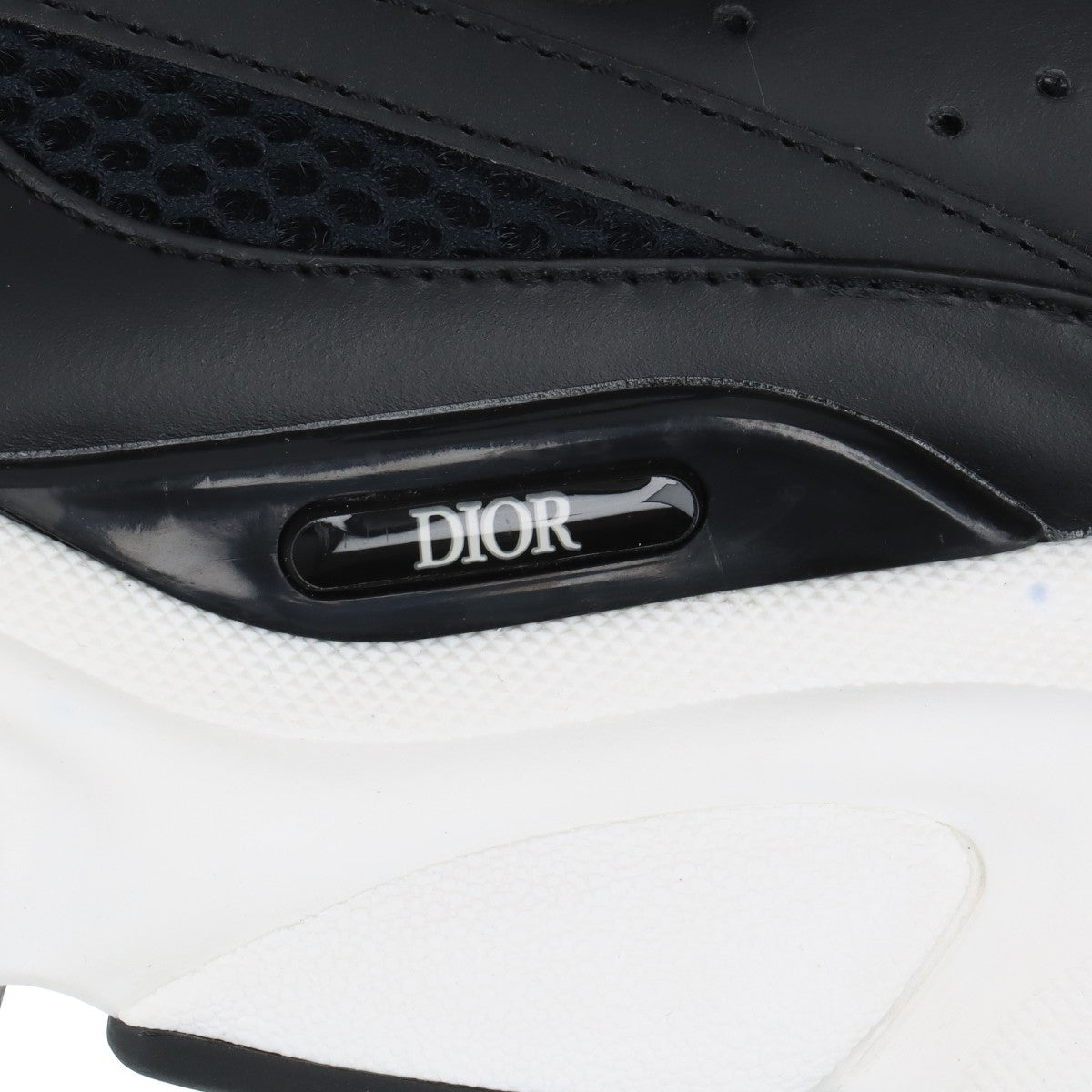 Dior B22 leather x mesh sneaker EU43 men black LS0421 rement rope storage bag   store