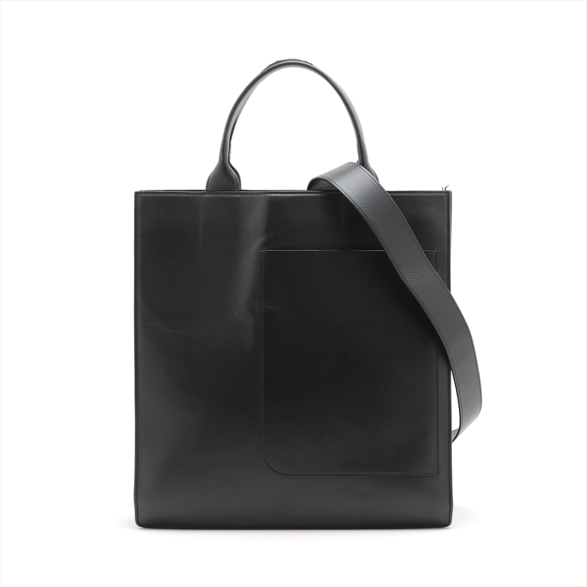 Valestra Boxy Leather 2WAY Tote Bag Black