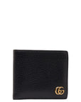Gucci GG Marmont Double Fold Wallet 42876 Black Gold Leather  Gucci