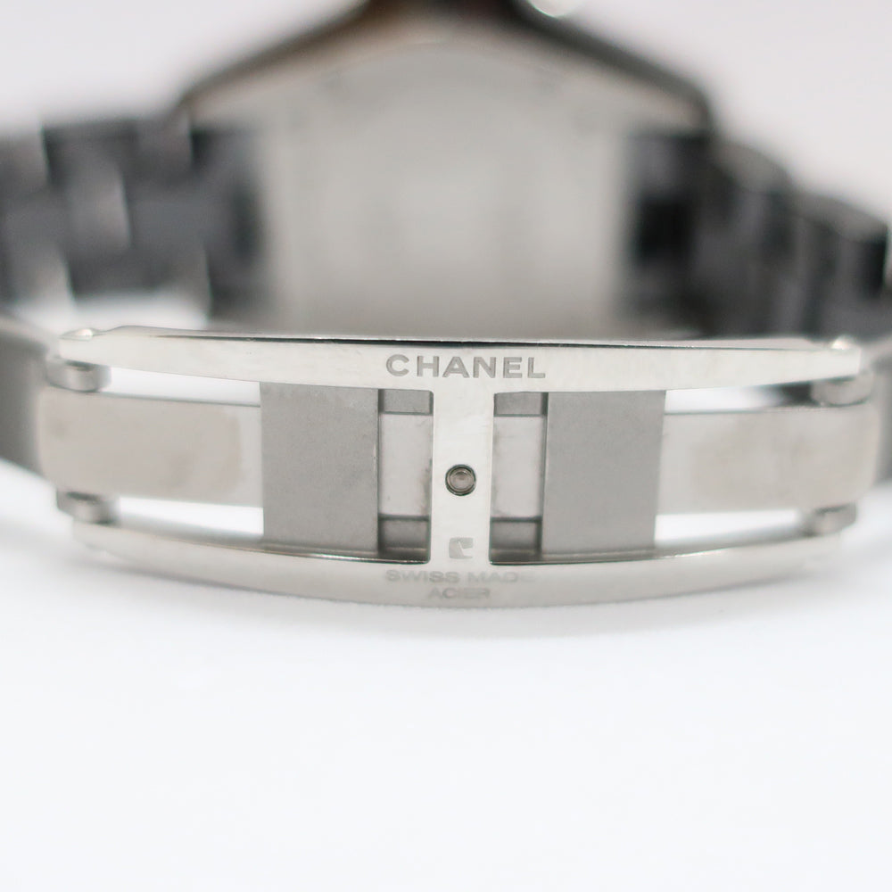 Chanel J12 Black Ceramic H1625 33mm 12PD Diamond SS Box