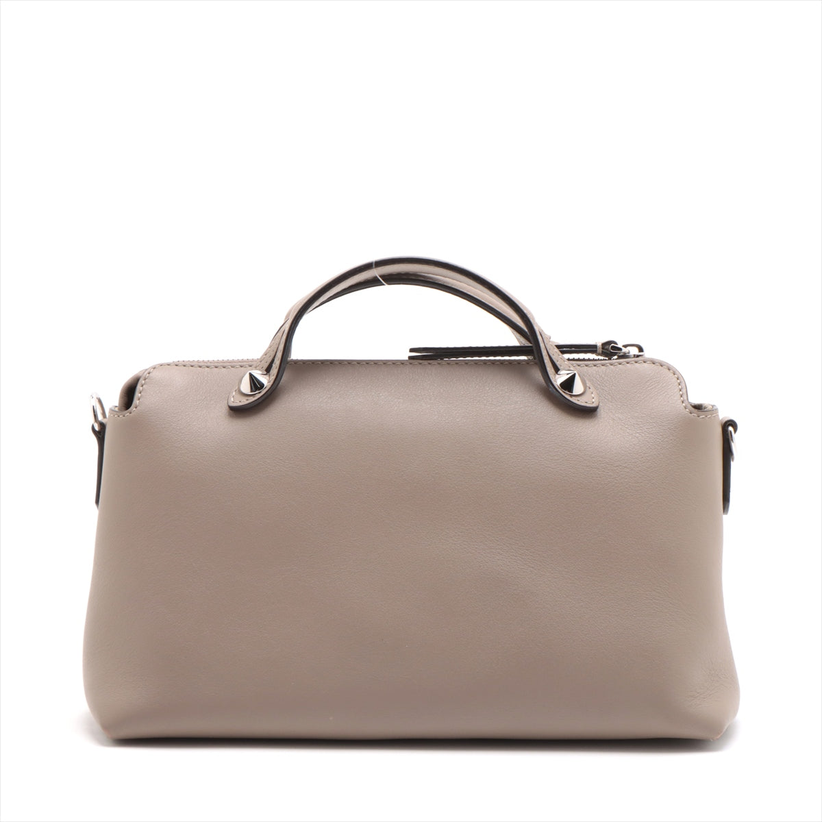 Fendi Byzaw Medium Leather 2WAY Handbag Beige 8BL146