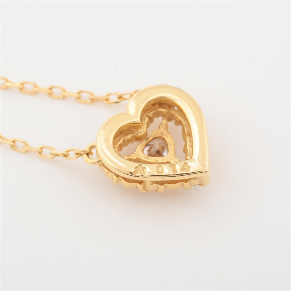 Arc Princess Heart Diamond Necklace 750 (YG)  18K (YG) 2.0g 0.14 IP