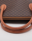 Celine Macadam PVC Leather Handbag Brown