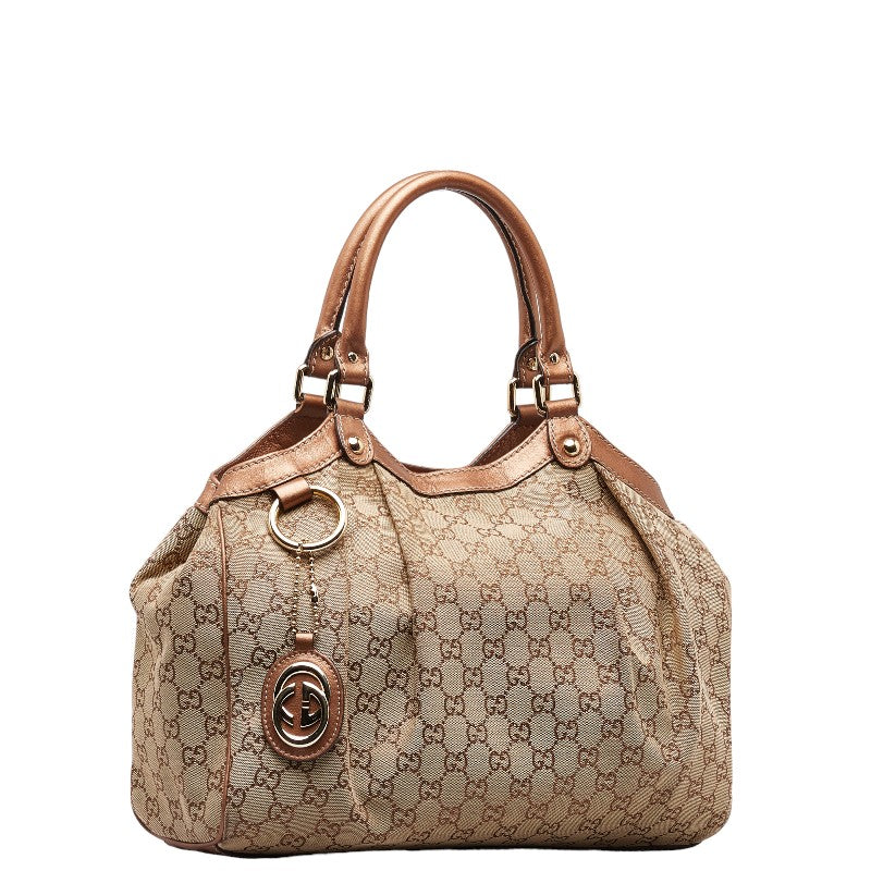 Gucci GG canvas Suki handbags toast bags 211944 Beige Bronze canvas leather ladies Gucci