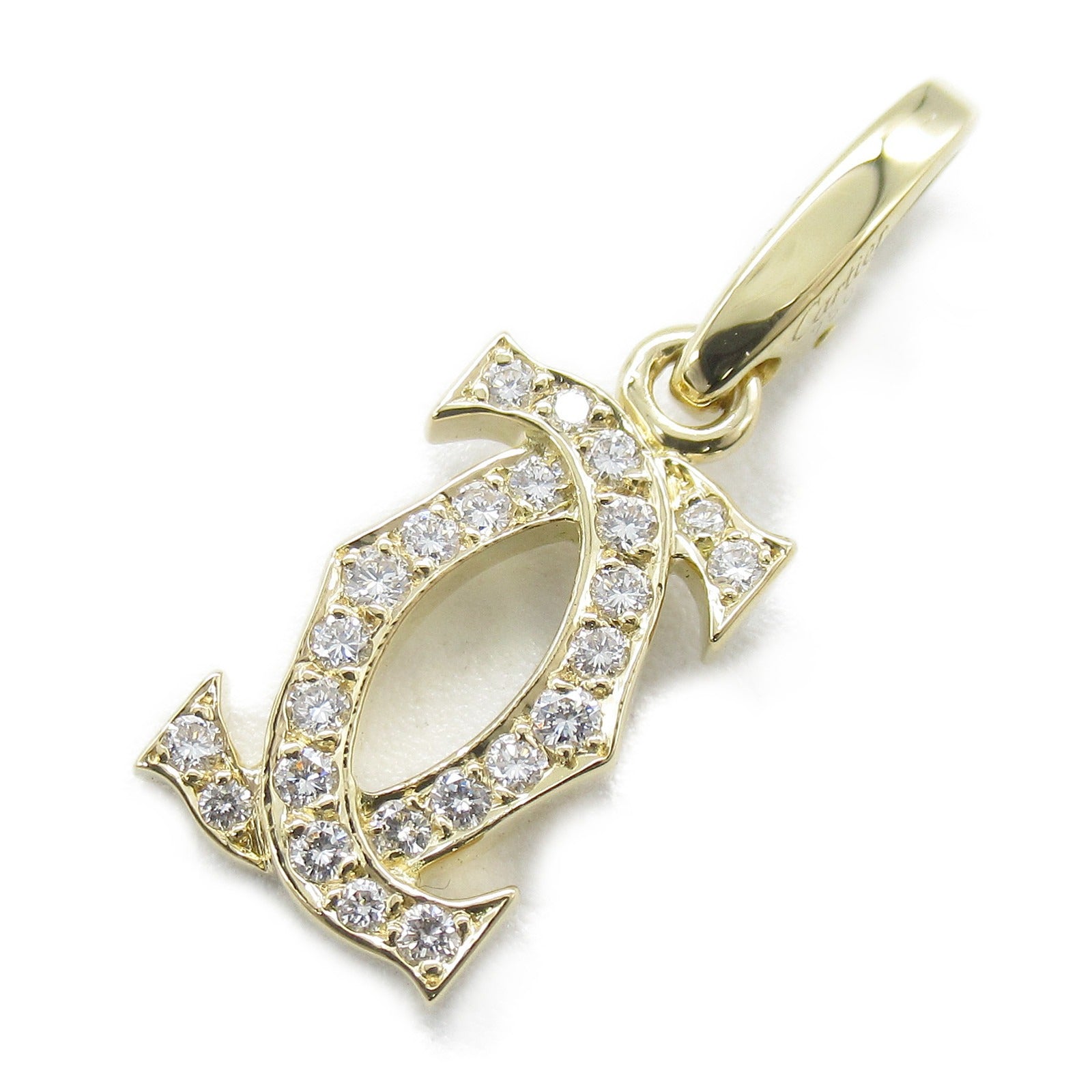 Cartier 2C Diamond Charm Pendant Top Jewelry K18 (Yellow G) Diamond  Cleaner