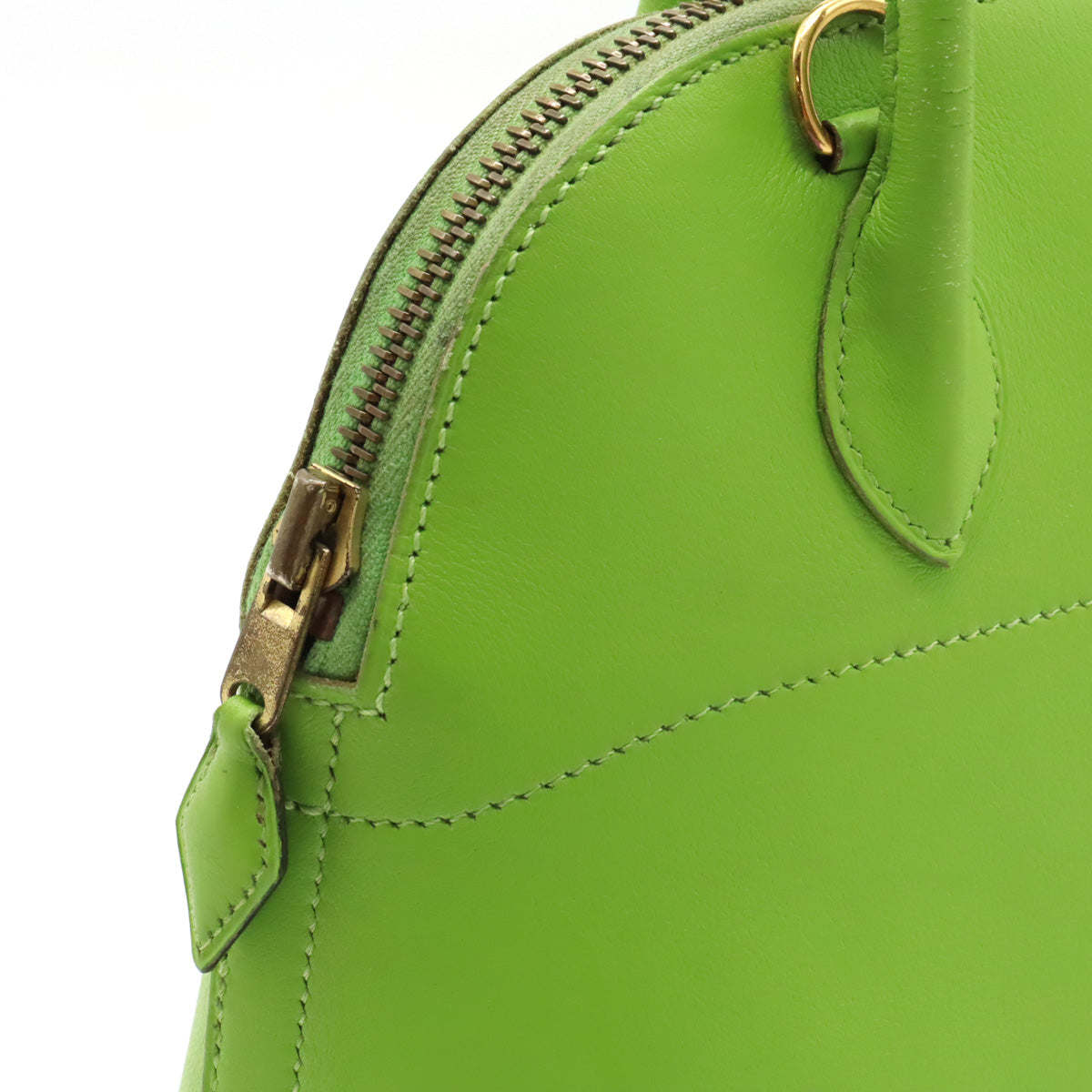 Hermes Bolide 27 Handbag 2WAY Shoulder Bag Leather Green Gold  V Signage Blumin