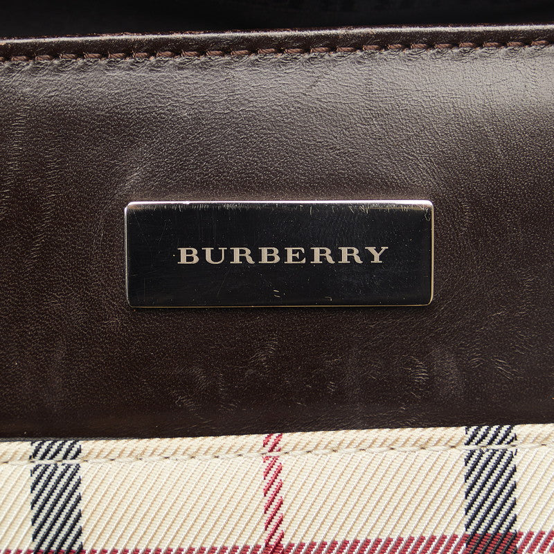 Burberry New Check One-Shoulder Bag Beige Brown Canvas Leather  BURBERRY