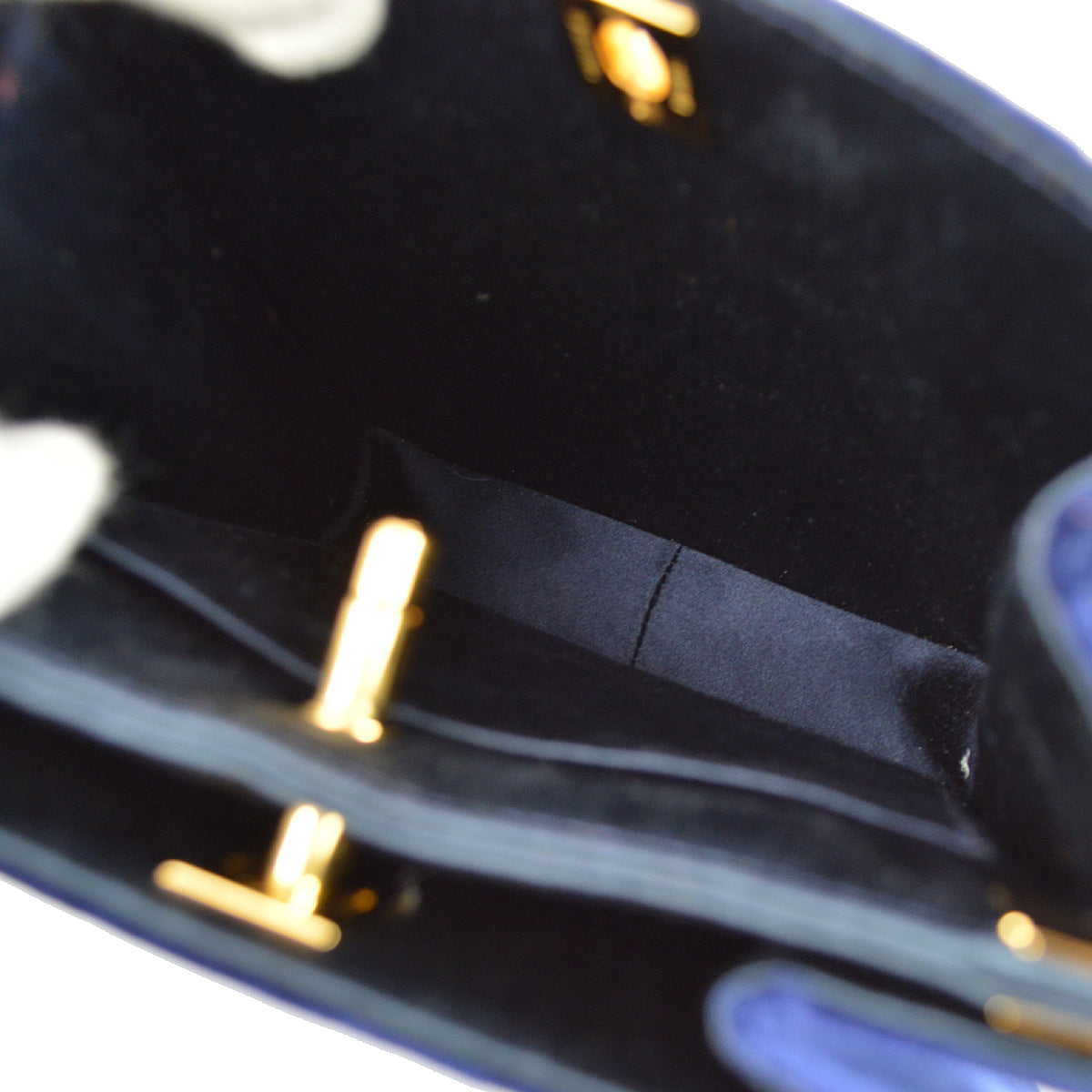 Chanel * 1997-1999 Blue Velvet Double Sided Turnlock Handbag
