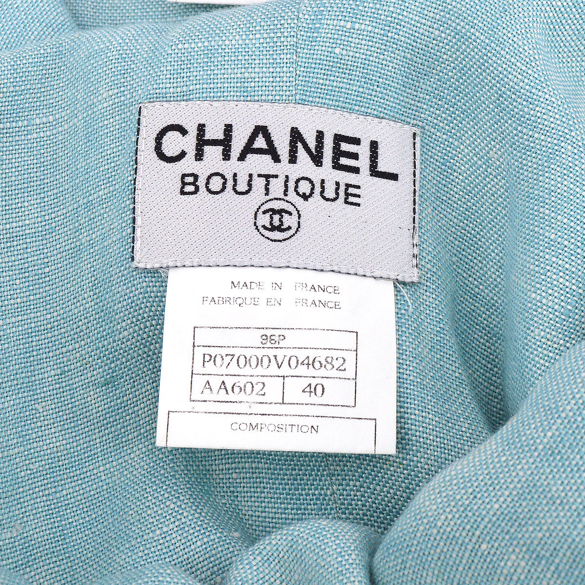 Chanel 1996 Spring Setup Suit Jacket Dress Light Blue 