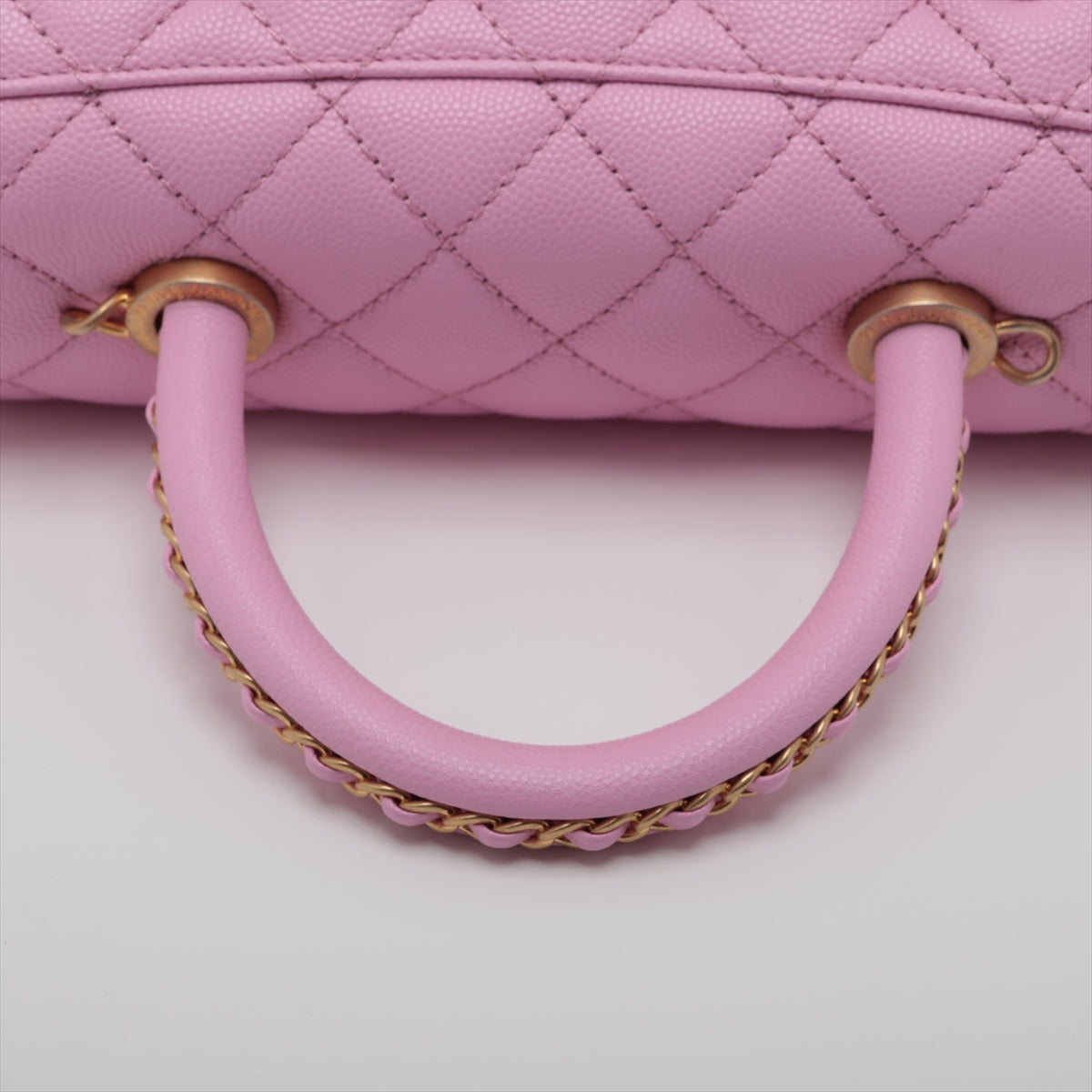 Chanel Coco Handle 24 XS Caviar S 2WAY Handbag Pink Gold  A92990
