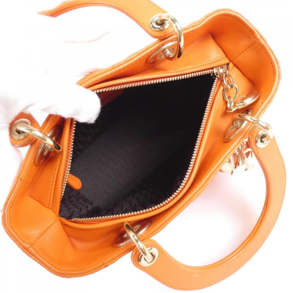 Christian Dior Lady Dior Medium Handbag Orange CAL44550 Bag