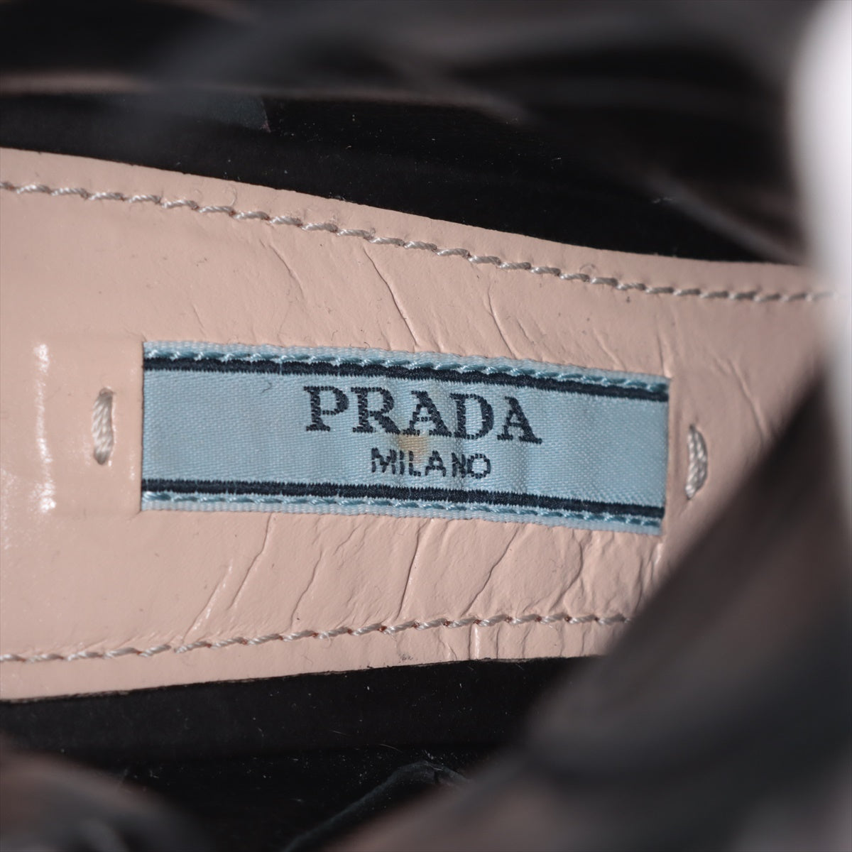 Prada Sweed Boots 35 1/2  Black Replaced Himo Lift