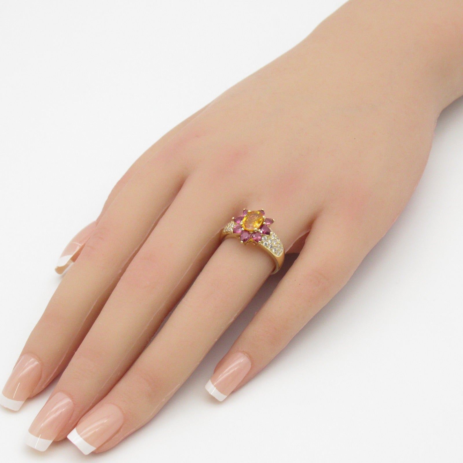 Ponte Vecchio Ring Ring Jewelry K18 (Yellow G) Diamond Multi- Multi-Color/Clear 【Anti-Anti-Anti-Antiguous】