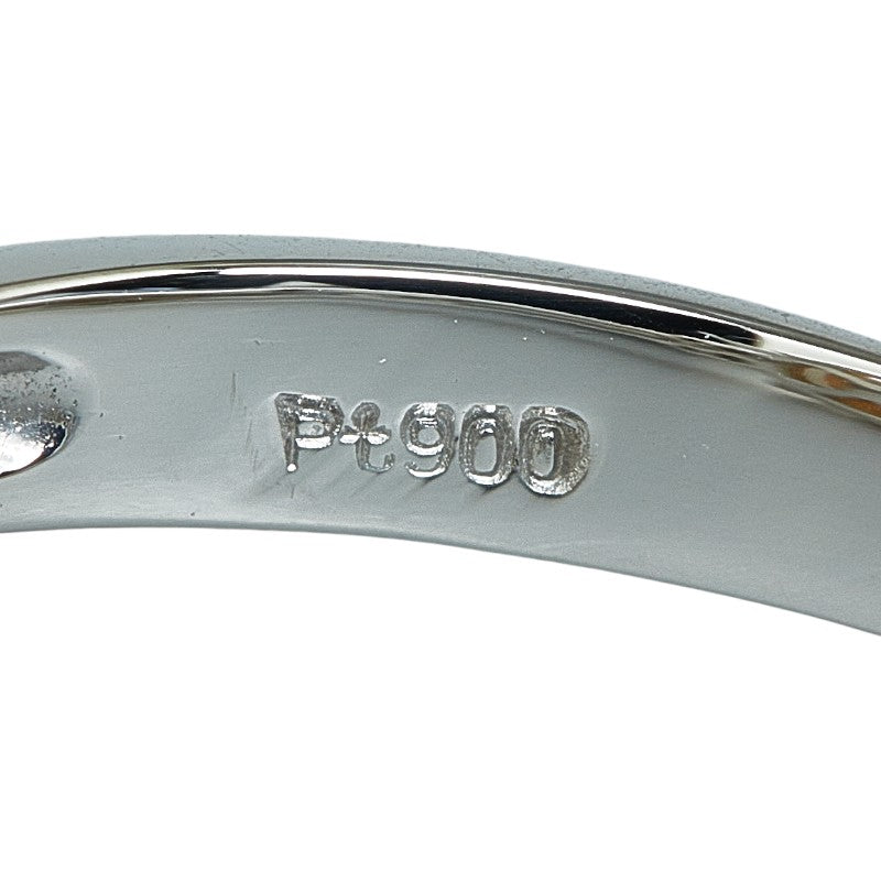 Pt900 Platinum Aqua Pearl 9.9mm Diamond Ring 0.15ct Ring  13th
