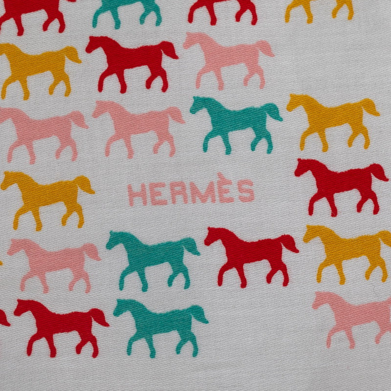 Hermes Carré 40 Horse Total Shirt Pink Multicolor Silk  Hermes
