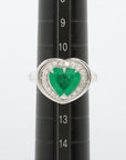 Emerald Diamond Ring Pt900 10.4g 216 D043