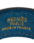 Hermes Key Her Globe Holder Charm Blue Gold Ostrich   Hermes