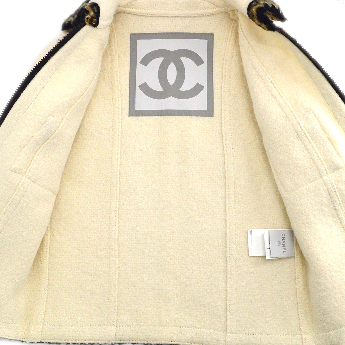 Chanel Sport Line Zip Up Jacket Ivory 96A 