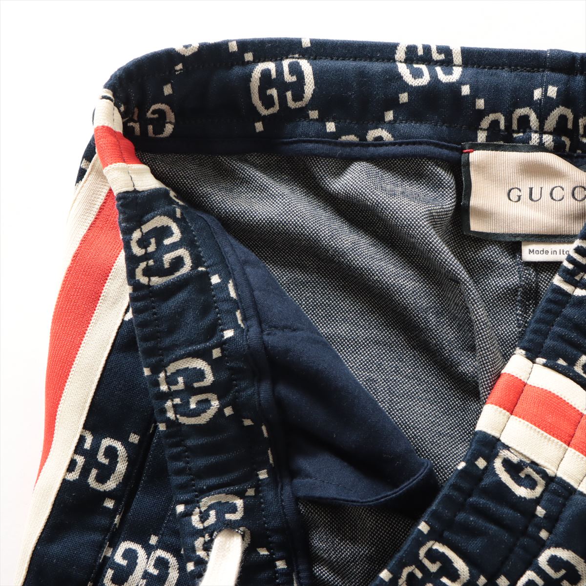 Gucci GG Jaccard 18AW Cotton x Polyester Truck Pants XS  Navy 496920