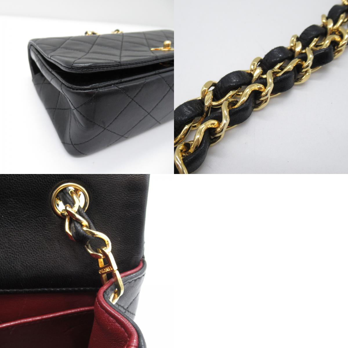 Chanel Mini Matrasse Single Flap Chain Shoulder Bag Shoulder Bag  (Sheep&#39;s Leather)  Black